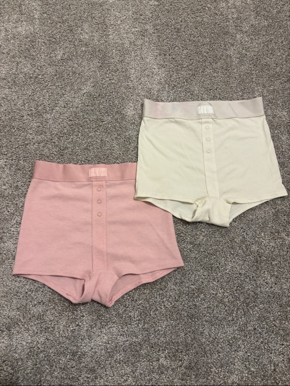 PINK Victoria’s Secret Knit High-Waist Boy Shorts Set